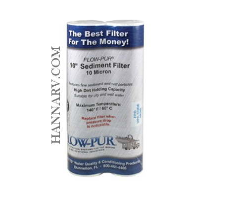 Flow-Pur RV Marine 10 Inch Sediment Water Filter Twin Pack